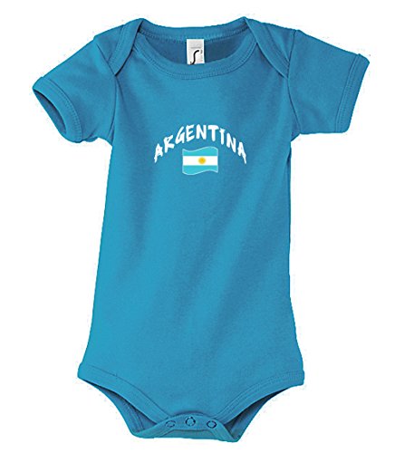 Supportershop – Body Bebé Aqua Argentina fútbol, Body bébé Aqua Argentine, Azul, FR : 0-3 mois (Taille Fabricant : 0-3 mois)