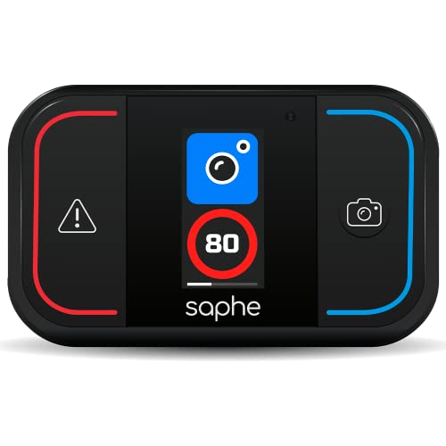 Saphe Drive Mini | Accesorios para automóviles - advierte en Toda Europa de radares, cámaras de Velocidad y peligros - conexión de Alarma de tráfico a través de Bluetooth - se inicia automáticamente