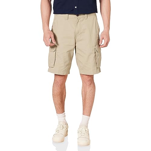 Amazon Essentials Pantalón corto cargo de corte clásico (disponible en tallas grandes y largos especiales) Hombre, Marrón Caqui Oscuro, 36W