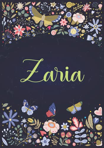 Zaria: Notebook A5 | Personalized name Zaria | Birthday gift for women, girl, mom, sister, daughter ... | Design : spring | 120 lined pages journal, small size A5 (5.83 x 8.27 inches)